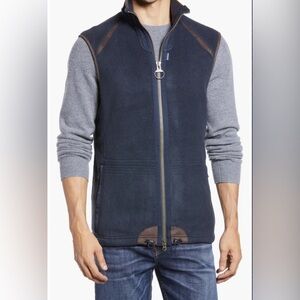 BARBOUR Langdale Men's Navy Fleece Gilet Vest M Medium